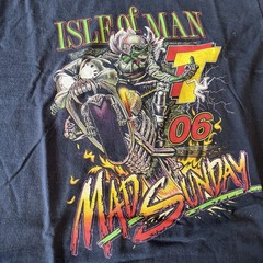 Isle Of Man TT T-Shirt 2006 Mad Sunday black Graphic Biker Tee Size Large