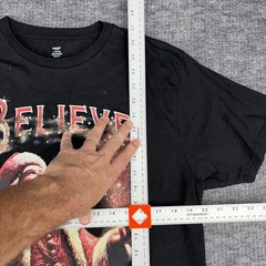 Holiday Time Santa Claus ‘Believe’ Black Graphic T-shirt – Size L (42-44) – New