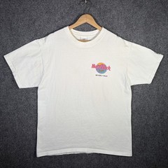 Vintage Hard Rock Cafe Shirt Mens Large White 90s Beverly Hills Art California