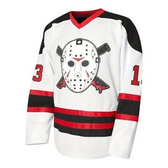 Friday The 13th Jason Voorhees Mask Hockey Jersey Movie Horror White XXL 2XL
