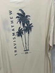 NWT Travis Mathew Salt Spray T-Shirt Mens XL Beige Palm Trees Short Sleeve