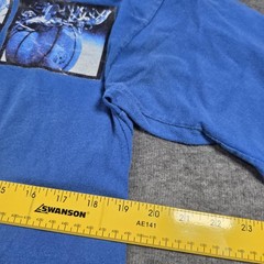 Vintage Starter Shirt Mens Medium Blue Long Sleeve Sports Graphic Made USA