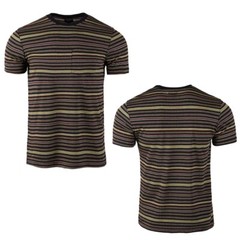 Beautiful Giant Men’s Striped Pocket T-Shirt Crew Neck Regular Fit Black/yellow