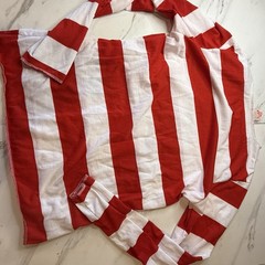Wheres Waldo Shirt Adult M Red White Striped Long Sleeve Casual Top Cosplay VTG
