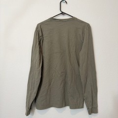 Hollister Long Sleeve Shirt Mens L Olive Green Good Cotton Logo 324R2713