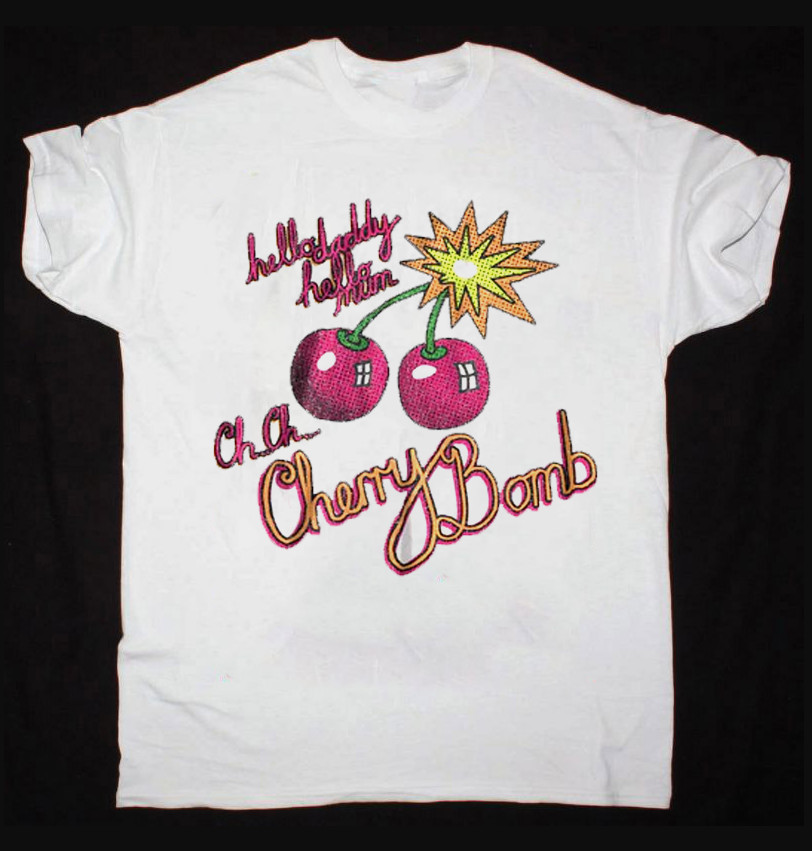 The Runaways T Shirt Cherry Bomb Short Sleeve White All Size Shirt LI166