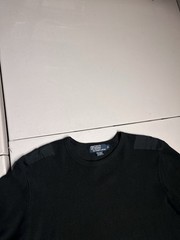 Polo Ralph Lauren Shirt Men’s XL Black Shoulder Patches Long Sleeve Army Cotton