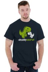 Daddysaurus Dinosaur Husband Father Dad Gift Mens Casual Crewneck T Shirts Tees