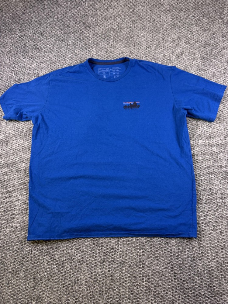 Patagonia Shirt Mens XL Blue Save Our Home Planet Graphic Tee Organic Cotton
