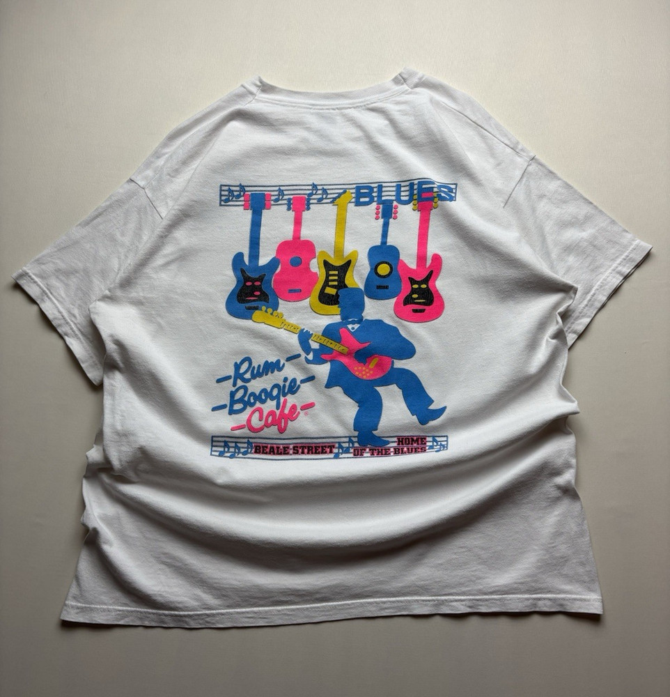 Vtg 90s Fruit Of The Loom Heavyweight Rum Boogie Cafe Home Of The Blues Shirt