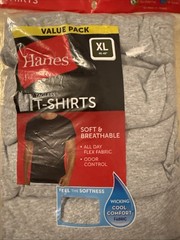 NEW Hanes 5 Pack Crew Neck Cotton Blend T Shirts Gray Men’s Size XL 46″-48″