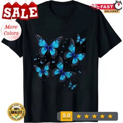 2025/Blue Butterfly Art Garden Butterflies T-Shirt