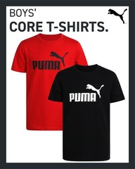 PUMA Boys T-Shirt – 2 Pack Casual Crewneck Short Sleeve Running and Gym Graphic