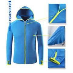 UPF 50+ Men UV Protection Jacket T-Shirt Hoodie Long Sleeve Outdoor Fishing Tops