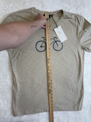 Recolution Bay Bike T Shirt Beige Bicycle Sustainable Organic 100% Cotton L NWT