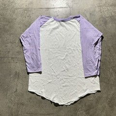 Vintage 70s Thin Cal Cru White And Lilac Blank Raglan Men’s Size XL Thin