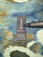 Midnight Blue, Bronze & Sage Geode Ice Dye Tie Dye T Shirt ~ Sz L