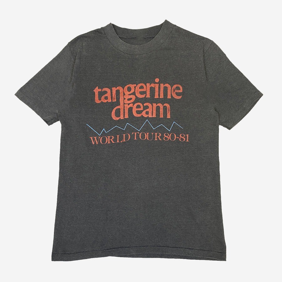 1980 TANGERINE DREAM World tour 80-81 T-SHIRT Black 2Side Dark Gray Remake MI683