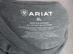 Ariat Shirt Mens XL Gray White American Flag Graphic Patriotic Western Cowboy