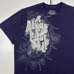 y2k Aeropostale Graphic Shirt Men’s Size Large Purple Affliction Style Goth Alt