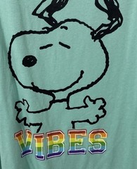 Peanuts Snoopy Men’s Pride Tank Top Shirt “Vibes” Aqua Large (42-44) NWT
