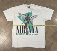 NIRVANA vintage 1993 IN UTERO TOUR t shirt RARE TURQUOISE