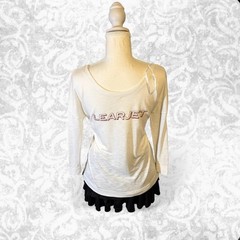 Champion Learjet Long Sleeve V-Neck Shirt White Size M