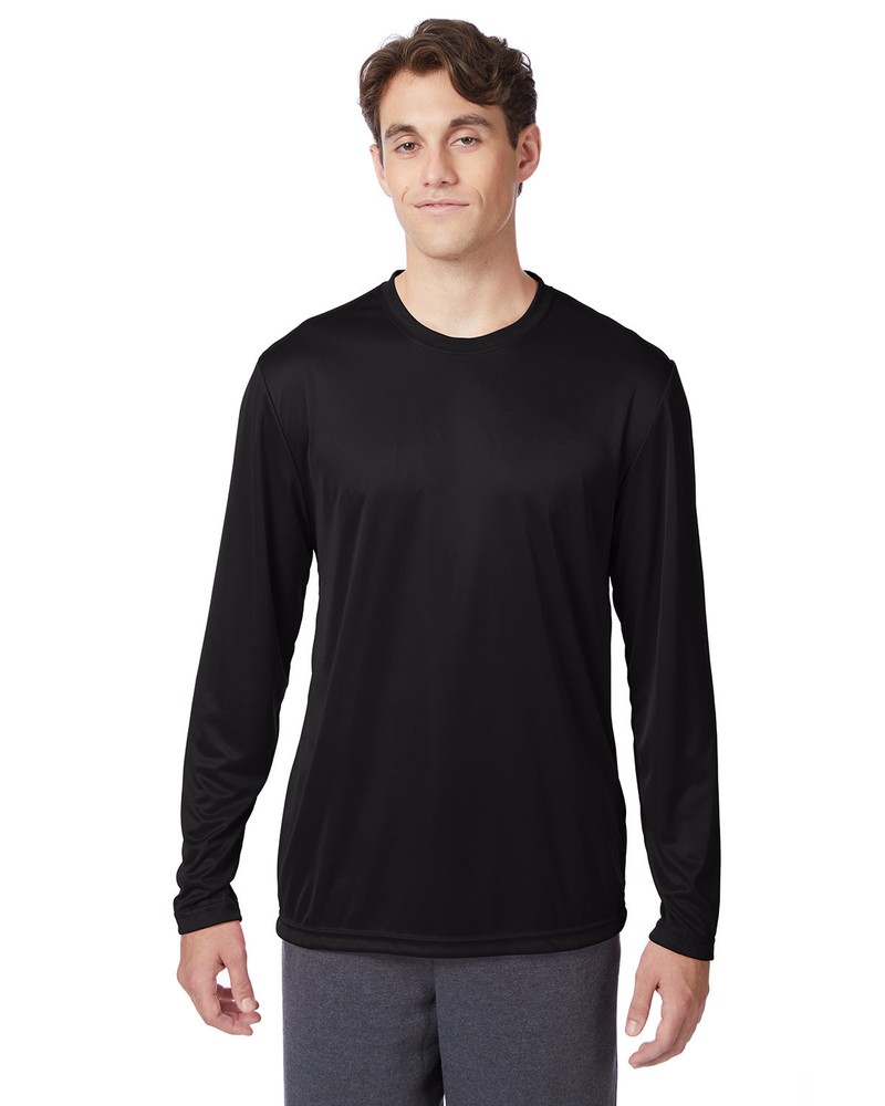 10 Pack Of Hanes 482L Adult FreshIQ Cool DRI Long Sleeve Performance T-Shirt