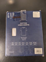 GAP Men’s Medium Large 3 Pack White Soft Cotton C-Neck T Shirts w Logo Tag Free