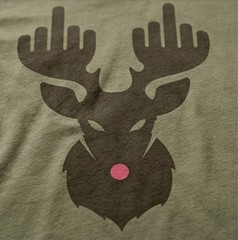 Reindeer Middle Finger Graphic T-Shirt