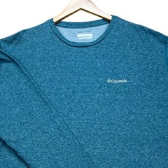 Columbia Pullover Mens XXL Teal Blue Heathered Long Sleeve Omni-Wick T-Shirt EUC