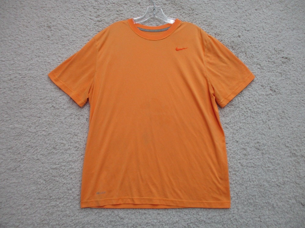 Nike Shirt Extra Large Adult Yellow Athletic Stretch Swoosh Logo Modern Fit Mens