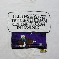 Vintage 1986 Owl Drunk Bar Table Cartoon Comic Strip Graphic T-Shirt USA Made XL