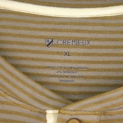Cremieux Men’s Long-Sleeve Henley Shirt XL Gold Gray Striped NWT $69.50