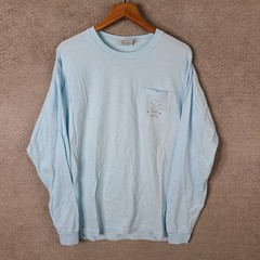 Comfort Colors Shirt Mens Large Blue Equian Symposium Kaiwah Island Long Sleeve