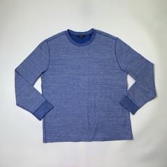 Vince Shirt Mens XL Extra Large Blue Cotton Blend Thermal Long Sleeve Crew Neck