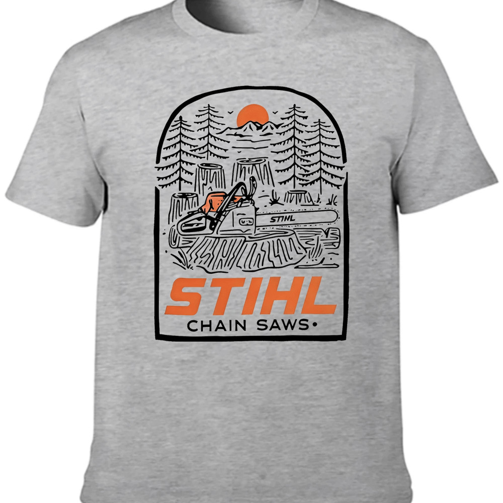 Stihl Into The Woods Graphic Tee Mens Vintage Cotton T-Shirt Funny Gift