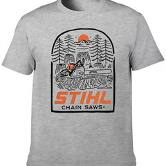 Stihl Into The Woods Graphic Tee Mens Vintage Cotton T-Shirt Funny Gift