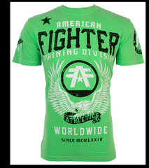 AMERICAN FIGHTER Neon Green FLY BY Athletic Graphic T-shirt NWT