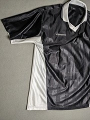 Vintage 90s Diadora Soccer Jersey Collared Football Kit Black Men’s Size Medium