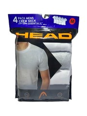 New Head Men’s 4 Pack Crew Neck Cotton Essential T-Shirts Size M (38-40″)
