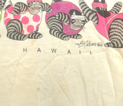 B KLIBAN cat shirt Feline Fitness Crazy Shirts Hawaii sz L single stitch RARE