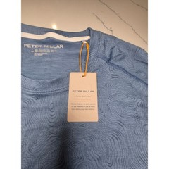 Peter Millar Crown Sport Active Men Storm Blue Swirl T-Shirt UPF 50 MS22EK300A L