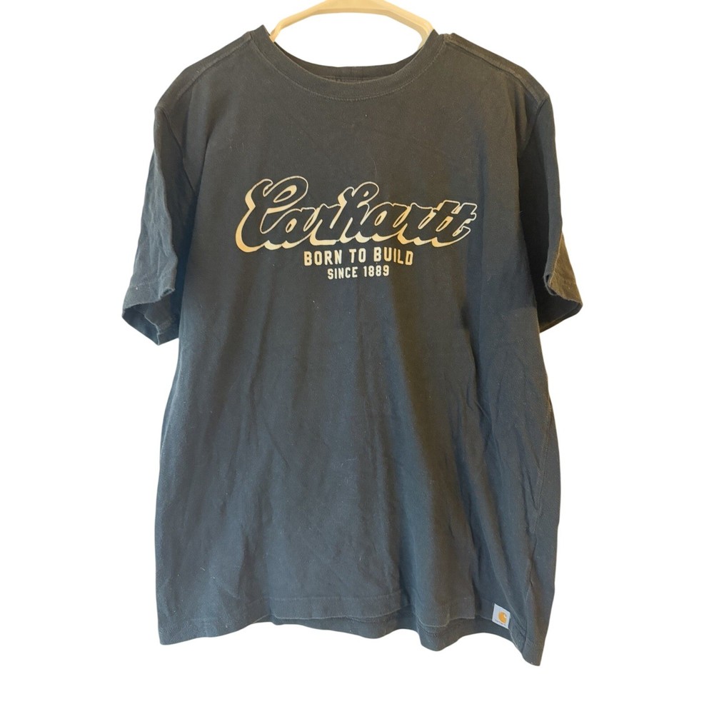 Carhartt Shirt Mens M Relaxed Black Short Sleeve Work Cotton Tee Casual Loose