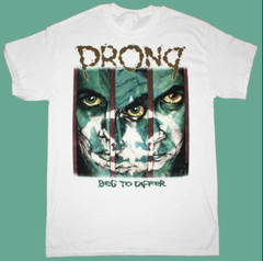 Vintage Beg To Difer Prong Band Shirt Cotton White Men Unisex S-234XL LI505