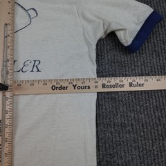 Vintage Paper Thin Novato Muffler Shirt Mens Large White Ringer No Muff Too Tuff
