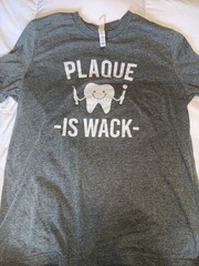 Bella+Canvas Unisex L Gray Crew Neck Short Sleeve Plaque Is Wack Tooth Tee