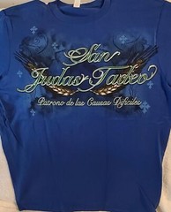 SAN JUDAS TADEO SAINT JUDE APOSTLE RELIGIOUS JUDAS THADDEUS BLUE T-SHIRT