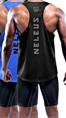 NELEUS ‘Dry Fit Logo Muscle’ Mesh Tank Top Men’s M Gym Workout Exercise Blk NEW!
