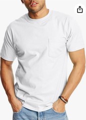 Hanes USA Men’s Beefy-T Plain Cotton Heavyweight Tee T-Shirt White 3XL NEW
